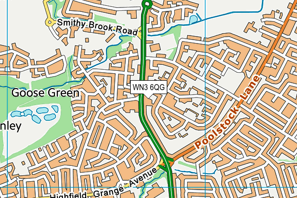 WN3 6QG map - OS VectorMap District (Ordnance Survey)