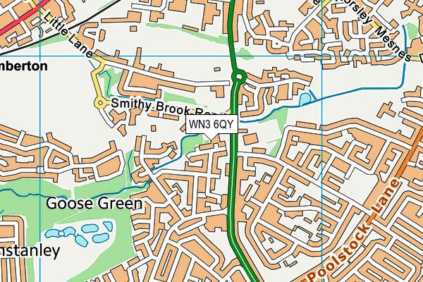 WN3 6QY map - OS VectorMap District (Ordnance Survey)