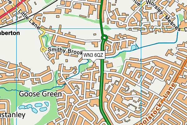 WN3 6QZ map - OS VectorMap District (Ordnance Survey)