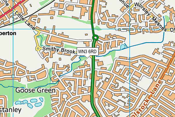 WN3 6RD map - OS VectorMap District (Ordnance Survey)