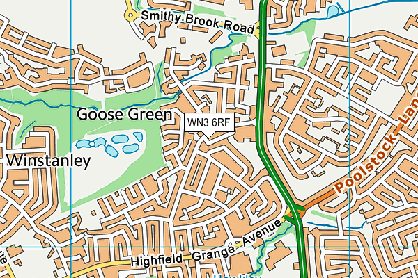 WN3 6RF map - OS VectorMap District (Ordnance Survey)