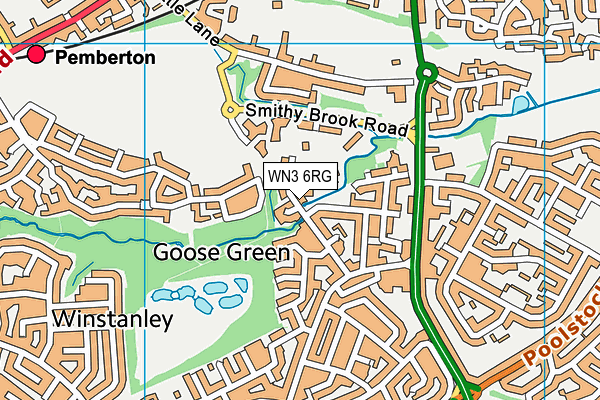 WN3 6RG map - OS VectorMap District (Ordnance Survey)