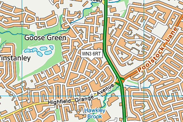 WN3 6RT map - OS VectorMap District (Ordnance Survey)