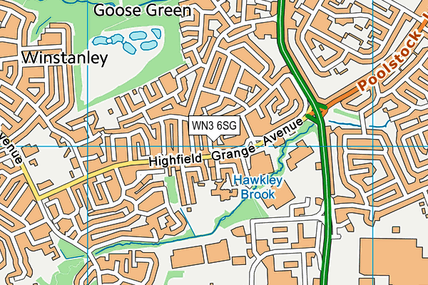 WN3 6SG map - OS VectorMap District (Ordnance Survey)