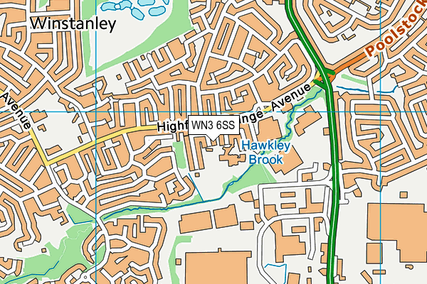 WN3 6SS map - OS VectorMap District (Ordnance Survey)