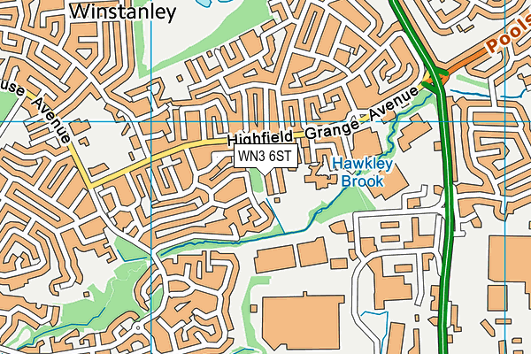 WN3 6ST map - OS VectorMap District (Ordnance Survey)