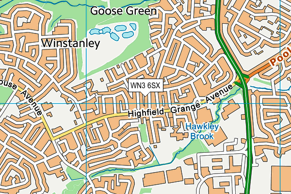 WN3 6SX map - OS VectorMap District (Ordnance Survey)