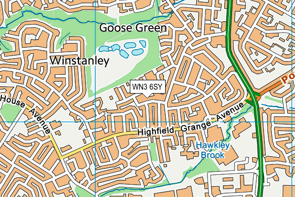 WN3 6SY map - OS VectorMap District (Ordnance Survey)