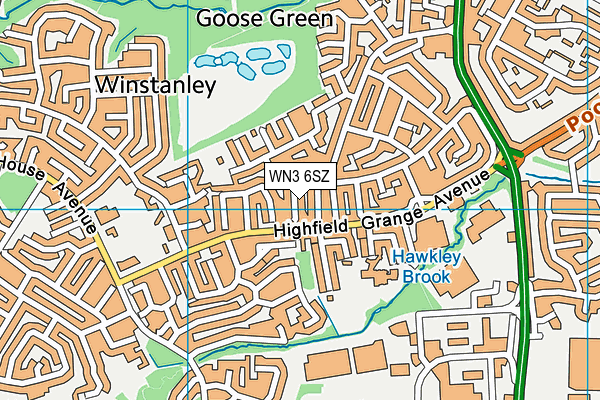 WN3 6SZ map - OS VectorMap District (Ordnance Survey)