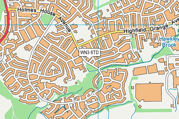 WN3 6TD map - OS VectorMap District (Ordnance Survey)