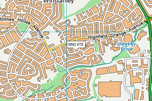 WN3 6TE map - OS VectorMap District (Ordnance Survey)