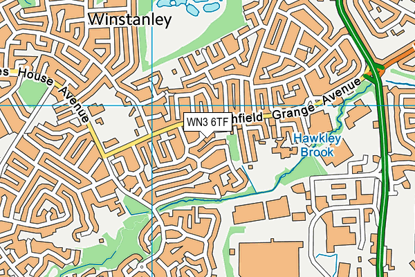 WN3 6TF map - OS VectorMap District (Ordnance Survey)