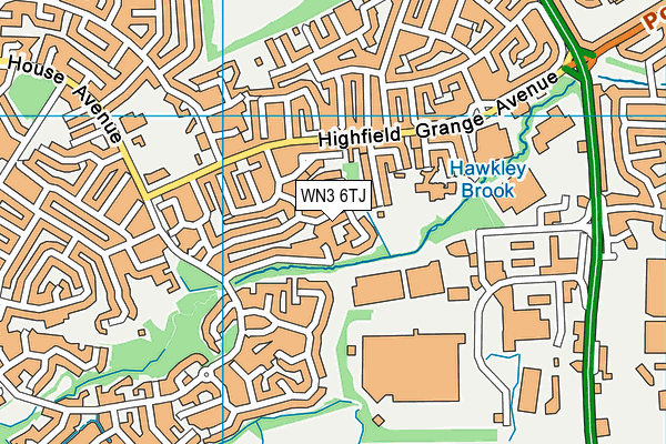 WN3 6TJ map - OS VectorMap District (Ordnance Survey)