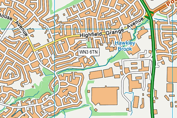 WN3 6TN map - OS VectorMap District (Ordnance Survey)