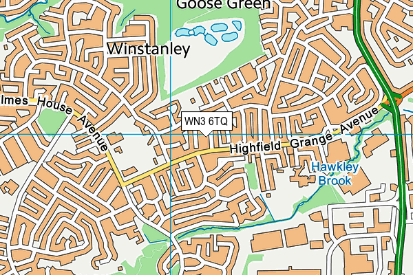 WN3 6TQ map - OS VectorMap District (Ordnance Survey)