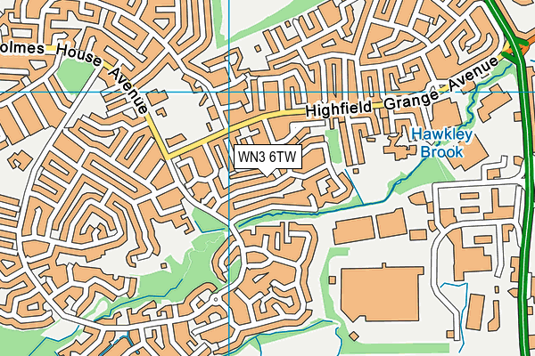 WN3 6TW map - OS VectorMap District (Ordnance Survey)