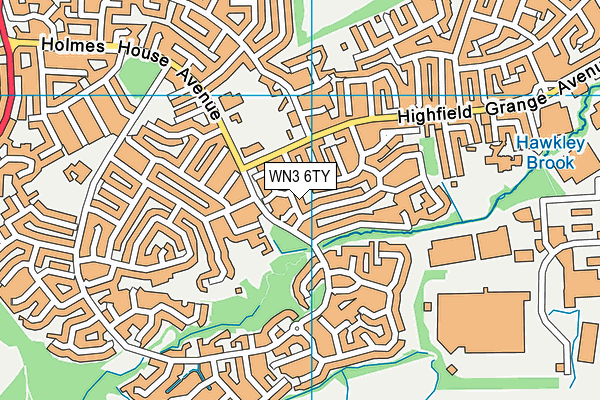 WN3 6TY map - OS VectorMap District (Ordnance Survey)