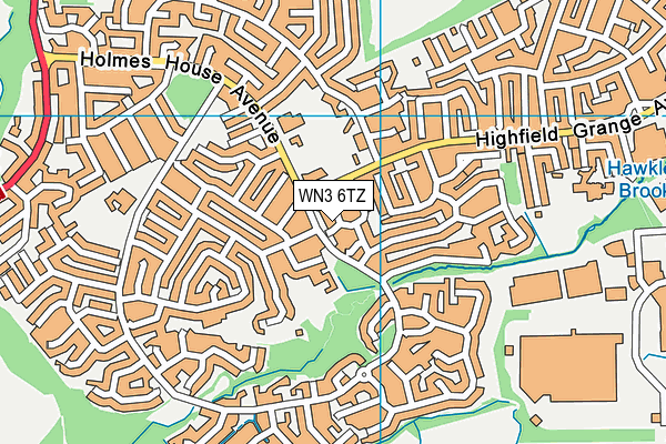 WN3 6TZ map - OS VectorMap District (Ordnance Survey)