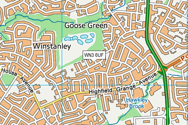 WN3 6UF map - OS VectorMap District (Ordnance Survey)