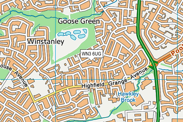 WN3 6UG map - OS VectorMap District (Ordnance Survey)