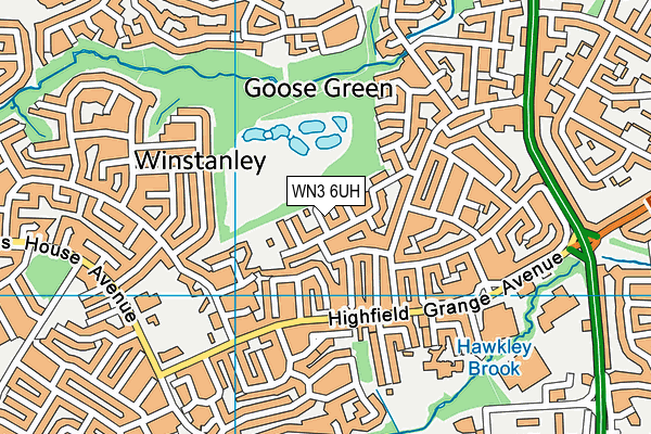 WN3 6UH map - OS VectorMap District (Ordnance Survey)