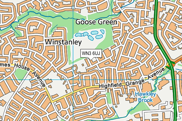 WN3 6UJ map - OS VectorMap District (Ordnance Survey)