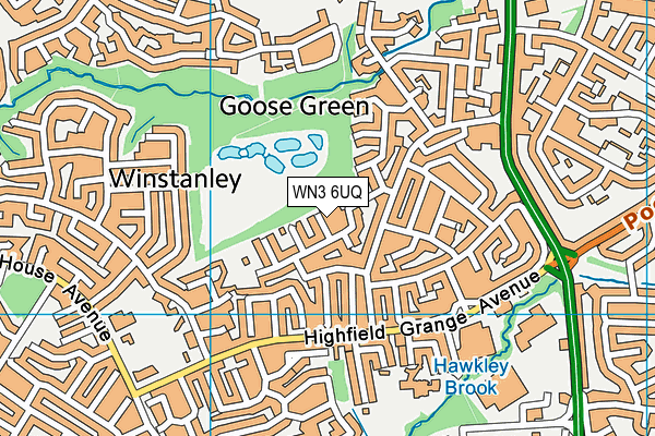 WN3 6UQ map - OS VectorMap District (Ordnance Survey)