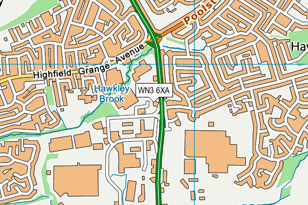 WN3 6XA map - OS VectorMap District (Ordnance Survey)