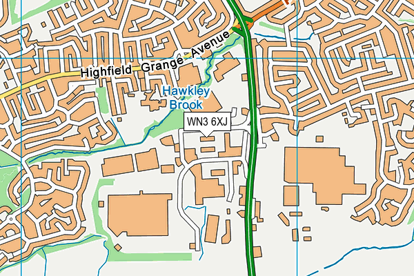 WN3 6XJ map - OS VectorMap District (Ordnance Survey)