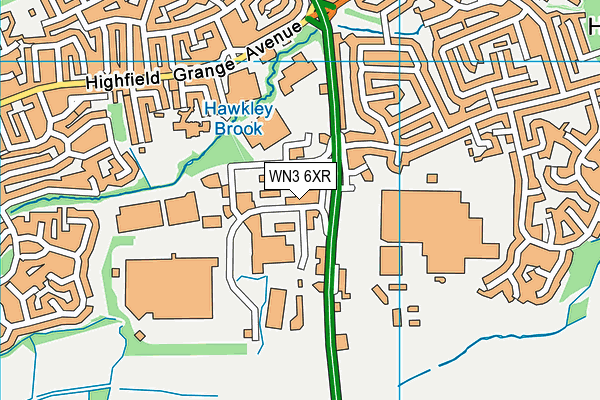 WN3 6XR map - OS VectorMap District (Ordnance Survey)