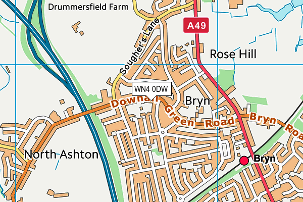 WN4 0DW map - OS VectorMap District (Ordnance Survey)