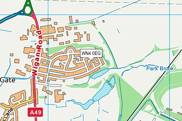 WN4 0EG map - OS VectorMap District (Ordnance Survey)