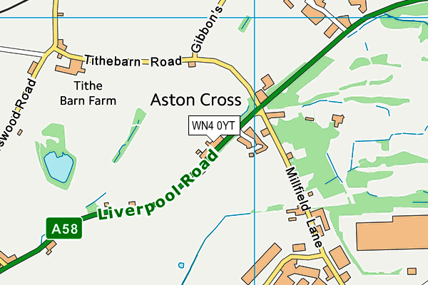 Ashton-in-makerfield Golf Club map (WN4 0YT) - OS VectorMap District (Ordnance Survey)