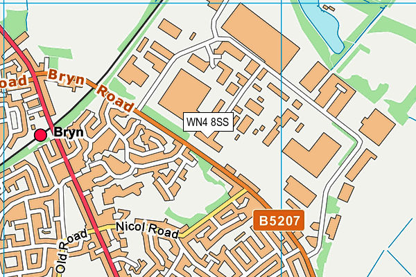 WN4 8SS map - OS VectorMap District (Ordnance Survey)