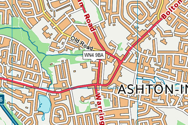 WN4 9BA map - OS VectorMap District (Ordnance Survey)