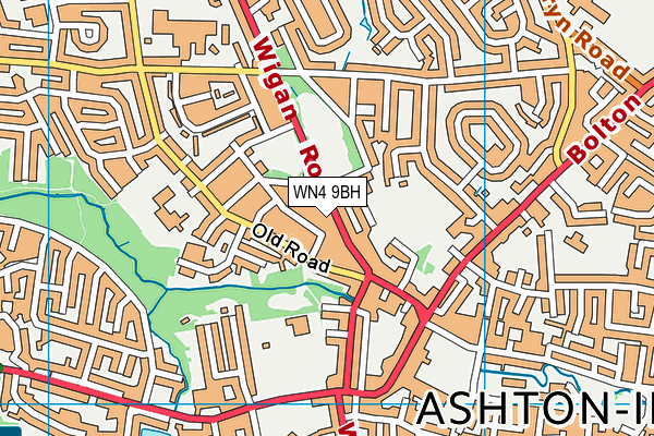 WN4 9BH map - OS VectorMap District (Ordnance Survey)