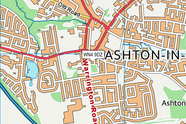 WN4 9DZ map - OS VectorMap District (Ordnance Survey)