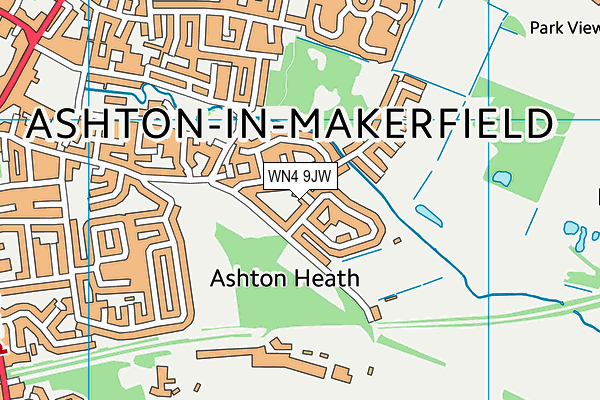 WN4 9JW map - OS VectorMap District (Ordnance Survey)