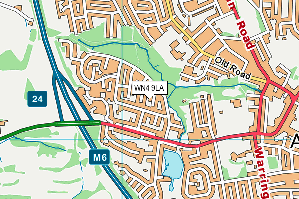 WN4 9LA map - OS VectorMap District (Ordnance Survey)