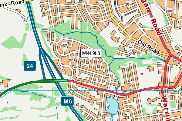 WN4 9LB map - OS VectorMap District (Ordnance Survey)