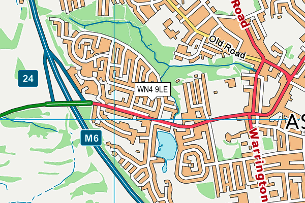 WN4 9LE map - OS VectorMap District (Ordnance Survey)
