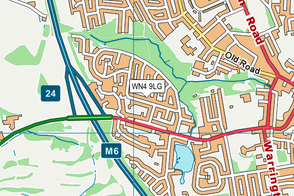 WN4 9LG map - OS VectorMap District (Ordnance Survey)