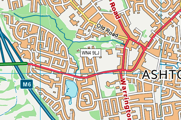 WN4 9LJ map - OS VectorMap District (Ordnance Survey)