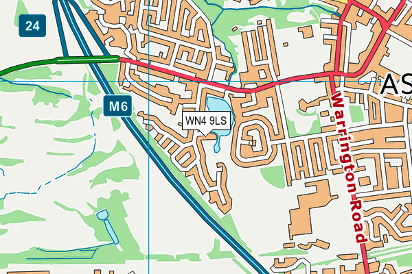 WN4 9LS map - OS VectorMap District (Ordnance Survey)