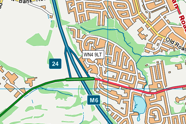 WN4 9LT map - OS VectorMap District (Ordnance Survey)