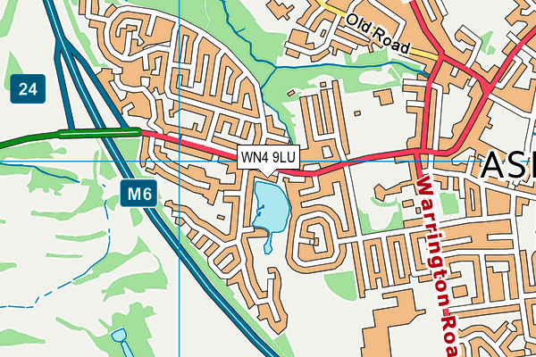 WN4 9LU map - OS VectorMap District (Ordnance Survey)