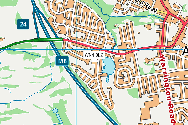 WN4 9LZ map - OS VectorMap District (Ordnance Survey)