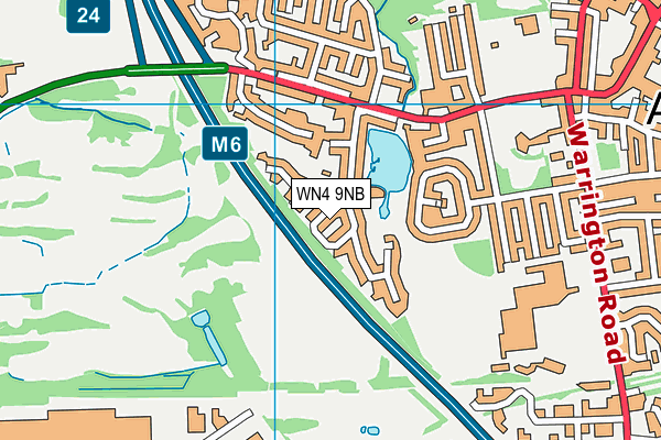 WN4 9NB map - OS VectorMap District (Ordnance Survey)