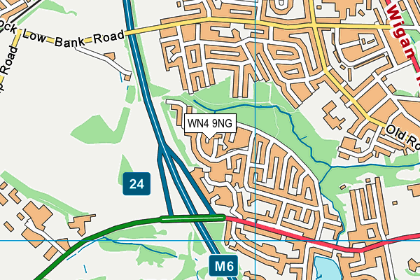 WN4 9NG map - OS VectorMap District (Ordnance Survey)