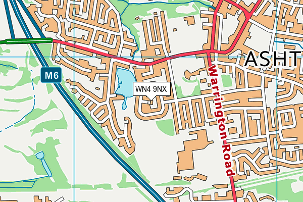WN4 9NX map - OS VectorMap District (Ordnance Survey)